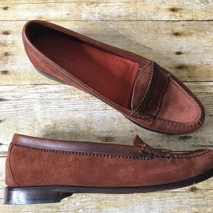 Loafers Rust Suede Leather Size 8.5